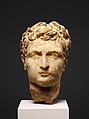 Marble head of a man wearing a laurel wreath, Marble, Roman