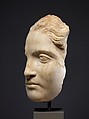 Fragmentary marble head of a girl, Marble, Roman