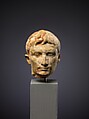 Ivory portrait head of the emperor Augustus, Ivory, Roman