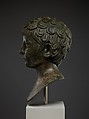 Bronze portrait bust of a young boy, Bronze, silver, Roman