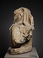 Marble statue of a draped seated man, Signed by Zeuxis as sculptor, Marble, Pentelic, Roman