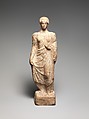 Terracotta statuette of a woman, Terracotta, Greek, probably Attic