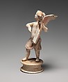 Terracotta statuette of Eros playing a lyre, Terracotta, Greek