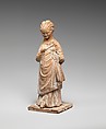 Terracotta statuette of a standing girl, Terracotta, Greek, probably Boeotian
