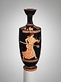 Terracotta lekythos (oil flask), Attributed to Hermonax, Terracotta, Greek, Attic