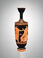 Terracotta lekythos (oil flask), Resembles rather early work of the Achilles Painter, Terracotta, Greek, Attic