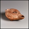 Terracotta oil lamp, Terracotta, Roman