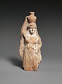 Terracotta statuette of a female votary carrying a hydria, Terracotta, Cypriot