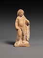 Terracotta statue of Eros holding an apple, Terracotta, Greek, Cypriot