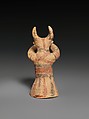 Terracotta figure wearing a bull mask, Terracotta, Cypriot