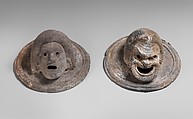 Terracotta roundels in the form of theatrical masks, Terracotta, Greek