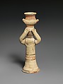 Terracotta woman carrying a jar, Terracotta, Cypriot