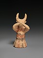 Terracotta figure wearing a bull mask, Terracotta, Cypriot