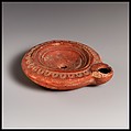 Terracotta oil lamp, Terracotta, Roman