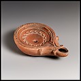 Terracotta oil lamp, Terracotta, Roman