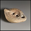 Terracotta oil lamp, Terracotta, Roman, Cypriot