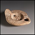 Terracotta oil lamp, Terracotta, Roman