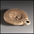 Terracotta oil lamp, Terracotta, Roman