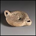Terracotta oil lamp, Terracotta, Roman