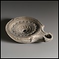 Terracotta oil lamp, Terracotta, Roman
