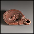 Terracotta oil lamp, Terracotta, Roman