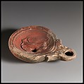 Terracotta oil lamp, Terracotta, Roman