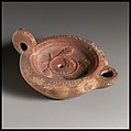 Terracotta oil lamp, Terracotta, Roman