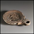 Terracotta oil lamp, Terracotta, Roman