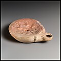 Terracotta oil lamp, Terracotta, Roman