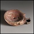 Terracotta oil lamp, Terracotta, Roman