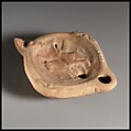 Terracotta oil lamp, Terracotta, Roman