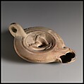 Terracotta oil lamp, Terracotta, Roman