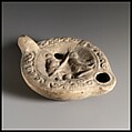 Terracotta oil lamp, Terracotta, Roman