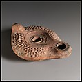Terracotta oil lamp, Terracotta, Roman