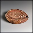 Terracotta oil lamp, Terracotta, Roman