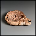 Terracotta oil lamp, Terracotta, Roman