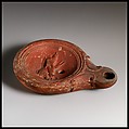 Terracotta oil lamp, Terracotta, Roman