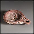 Terracotta oil lamp, Terracotta, Roman