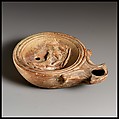 Terracotta oil lamp, Terracotta, Roman