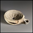 Terracotta oil lamp, Terracotta, Roman