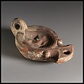 Terracotta oil lamp, Terracotta, Roman