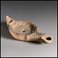 Terracotta oil lamp, Terracotta, Roman
