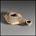 Terracotta oil lamp, Terracotta, Greek