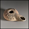 Terracotta oil lamp, Terracotta, Greek