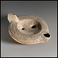 Terracotta oil lamp, Terracotta, Roman