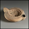Terracotta oil lamp, Terracotta, Roman