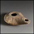 Terracotta oil lamp, Terracotta, Greek