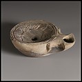 Terracotta oil lamp, Terracotta, Roman