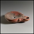 Terracotta oil lamp, Terracotta, Roman