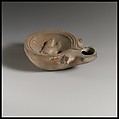 Terracotta oil lamp, Terracotta, Roman